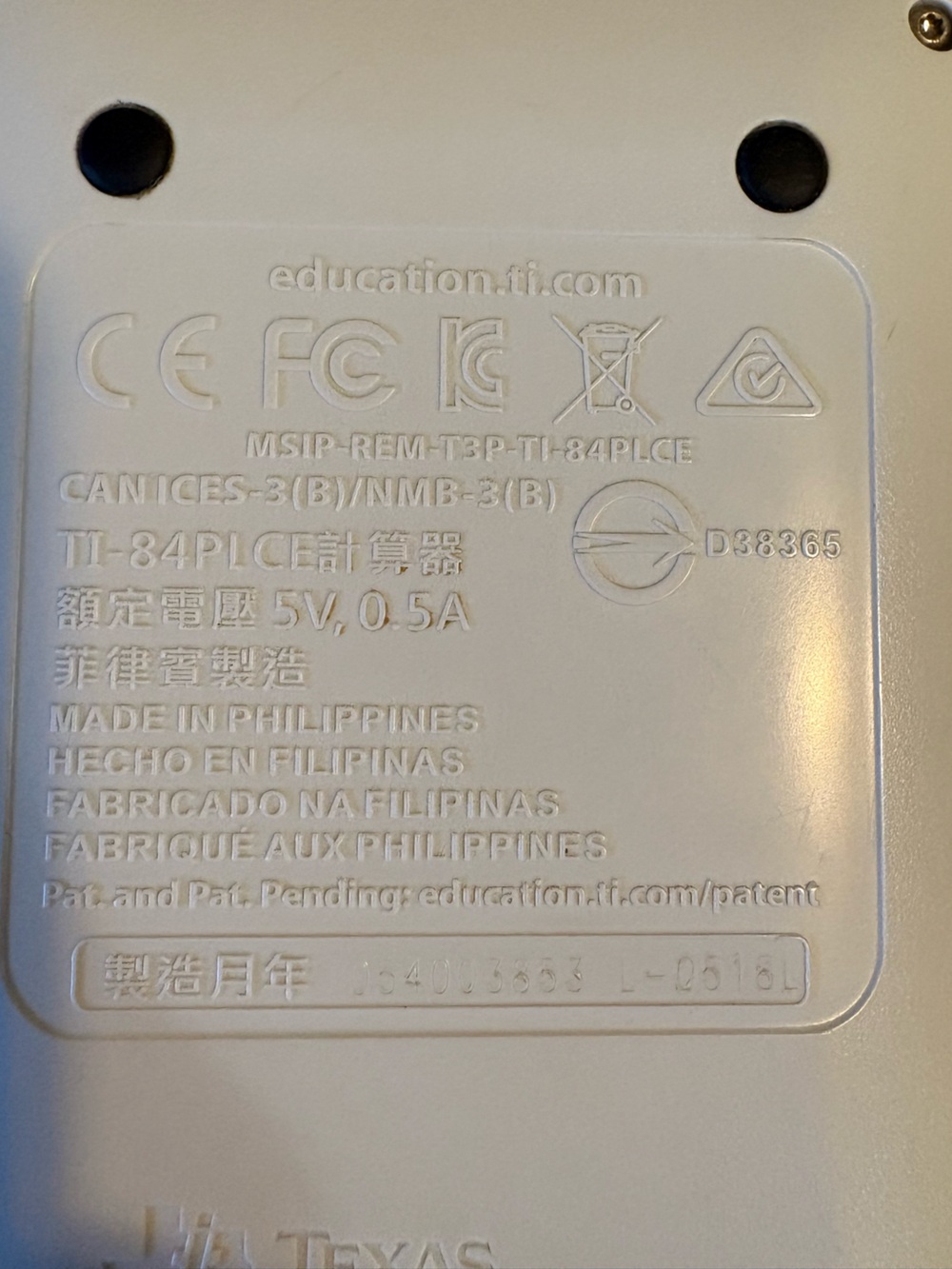 TI-84 Plus CE Calculator with a Color Display Screen and a Rechargeable Battery - Picture 3 of 4